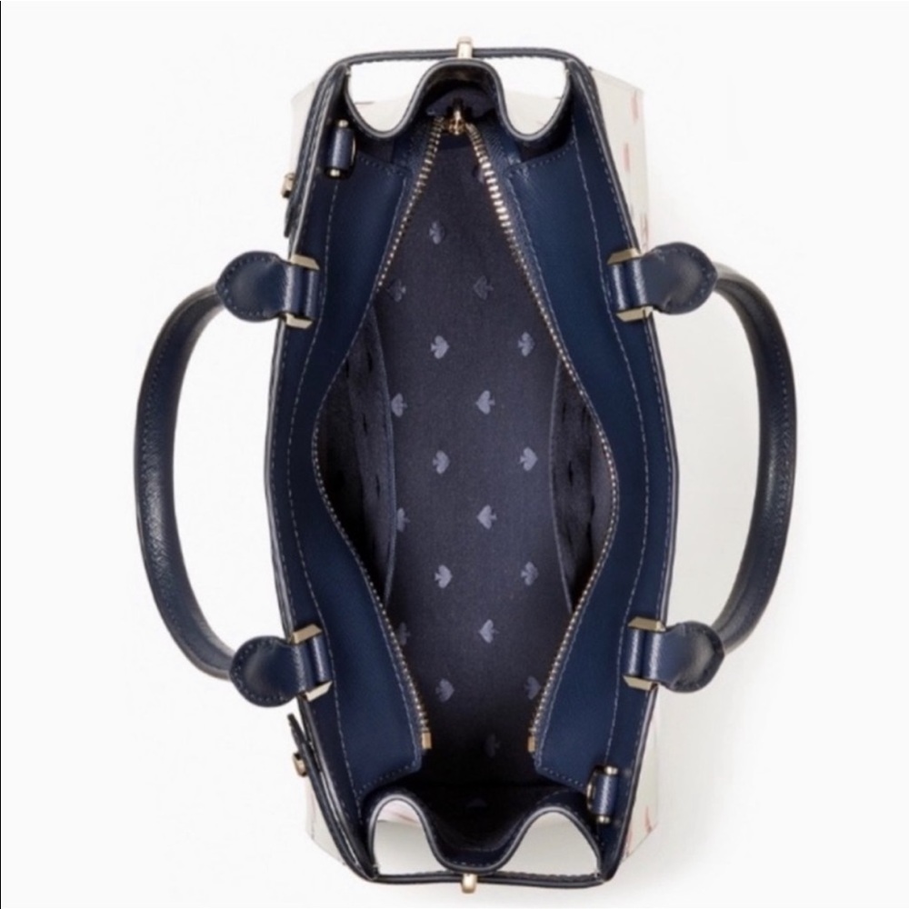 Kate Spade White and Navy Cherry Print Handbag - Picture 7 of 14